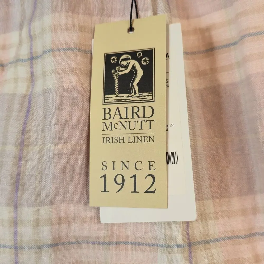 Baird McNutt Plaid Irish Linen Skirt Size 6/8? Pink Short NWT Preppy Old Money